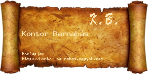 Kontor Barnabás névjegykártya